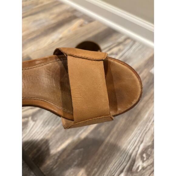 Sorel Nadia Sandal Camel Leather Block Heel - Picture 6 of 12